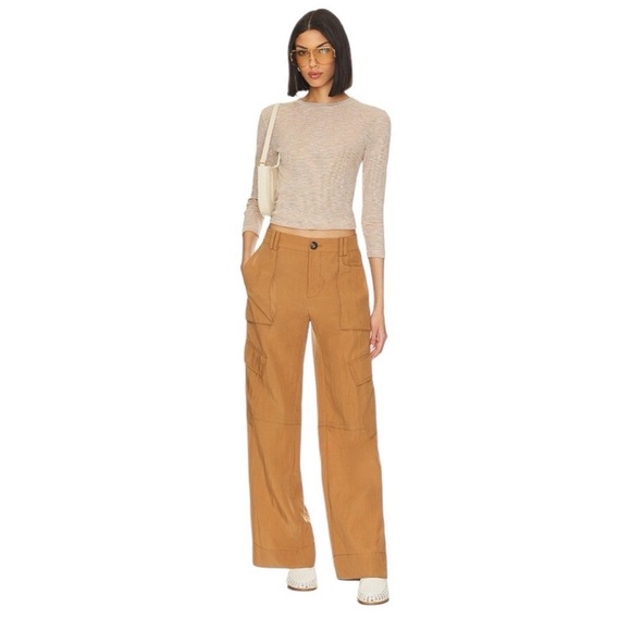 Vince Pants - Vince Mid Rise Fluid Cargo Trouser in Nile Size 8